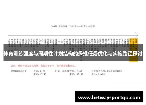 体育训练强度与周期性计划结构的多维任务优化与实施路径探讨